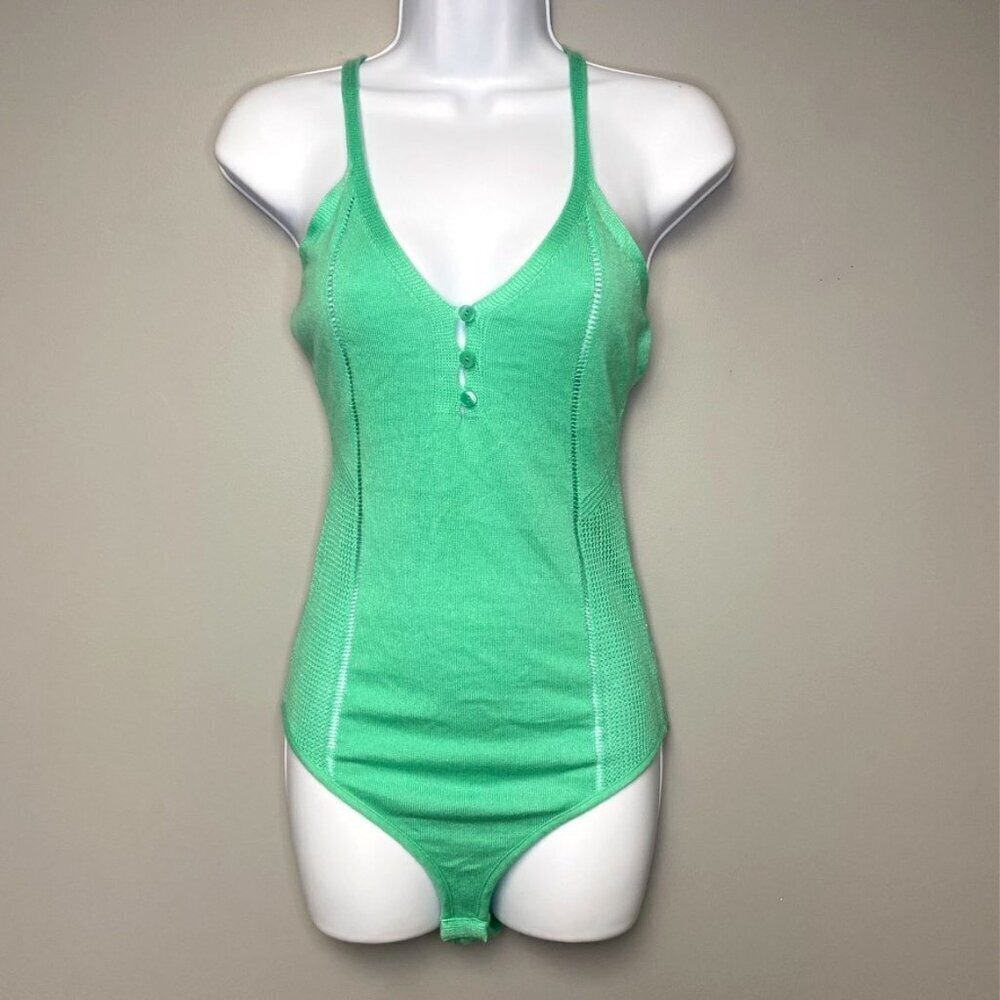 ASOS‎ Mint Green Lightweight Sheer Knit Bodysuit Size 2